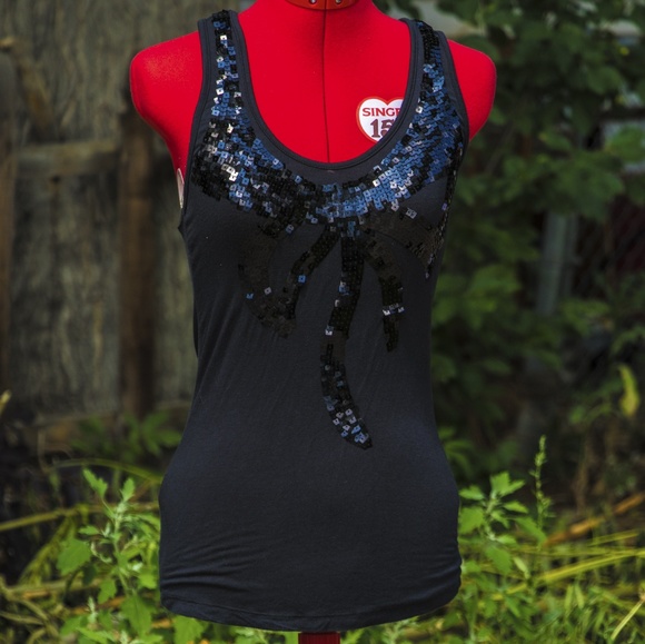 Sequined detail racerback tank top - Picture 1 of 4